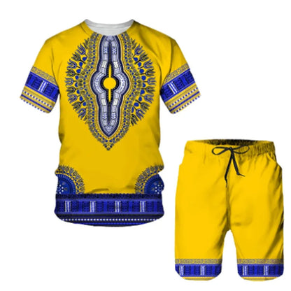Thai Shirt African Drum Performance Clothes Men's Ethnic Fashion Thin Polyester Casual Wear for Drumming Events
