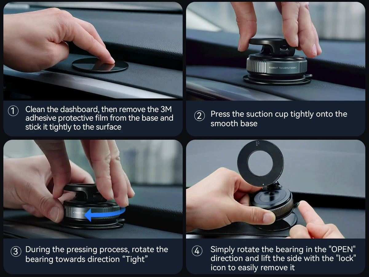 Joyroom Magnetic Car Phone Holder 360° Rotatable Suction Cup Phone Mount For Dashboard/Windshield For iPhone 4.7-7.0'' Phones