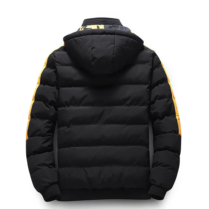 Streetwear Parkas Men Double-Sided Wear Men's Puffer Jacket Outdoor Winter Thickened Down Coat Letter Print Casual Parka Coats