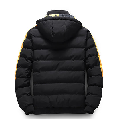 Streetwear Parkas Men Double-Sided Wear Men's Puffer Jacket Outdoor Winter Thickened Down Coat Letter Print Casual Parka Coats