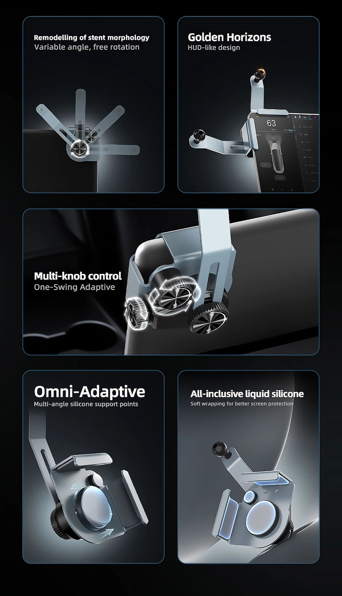 For Volvo EX30 2024 2025 Special Magnetic Phone Holder Screen Border Fixed Adjustable Metal Phone Holder RHD LHD Accessories