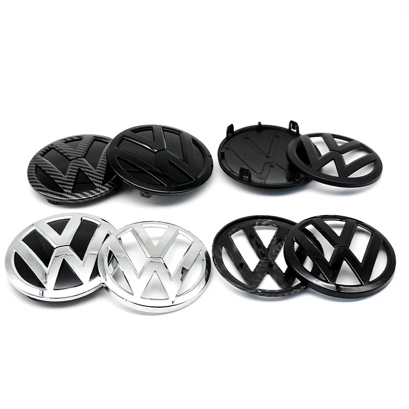 1Pc For Volkswagen Polo Car Emblem Logo With VW Polo 2014 2015 2016 2017 2018 Car Logo 122mm Front Bonnet Hood 110mm Rear Trunk