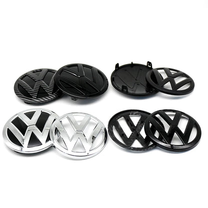 1Pc For Volkswagen Polo Car Emblem Logo With VW Polo 2014 2015 2016 2017 2018 Car Logo 122mm Front Bonnet Hood 110mm Rear Trunk