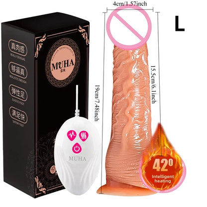 Female Realistic Dildo Vibrator Soft Silicone Heating Big Dick Vagina Anal Massager G-spot Masturbation Sex Toys For Women 18+