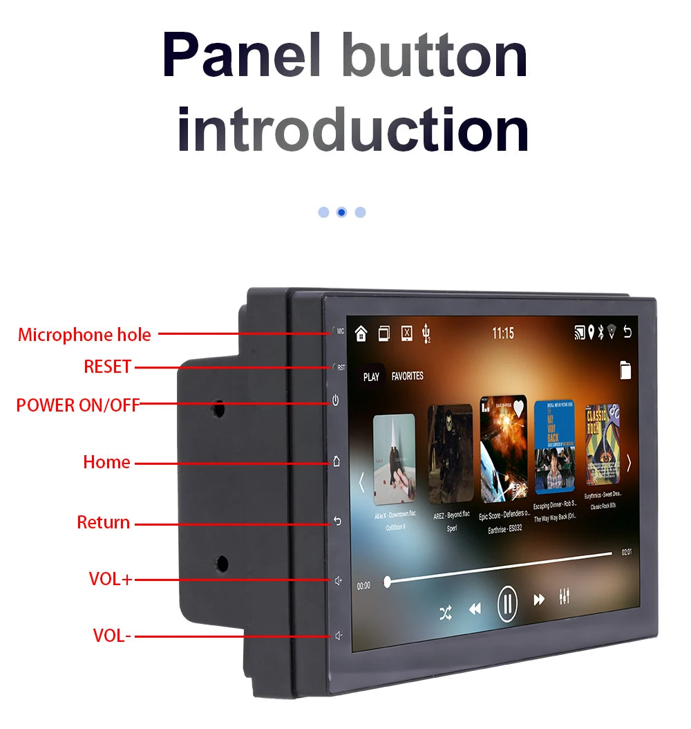 Universal 7"/9"/10“ 2DIN Android 13 4+64G Car Stereo Carplay Android Auto GPS Navigation Bluetooth FM RDS Radio WIFI Touchscreen