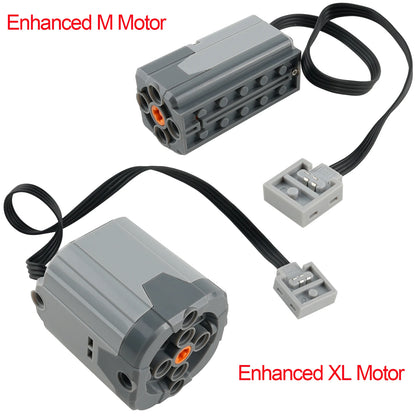 Enhanced M/XL Motor Technical Power Functions Building Blocks MOC Car Modification Parts High Speed Electric Engine Bricks Toys