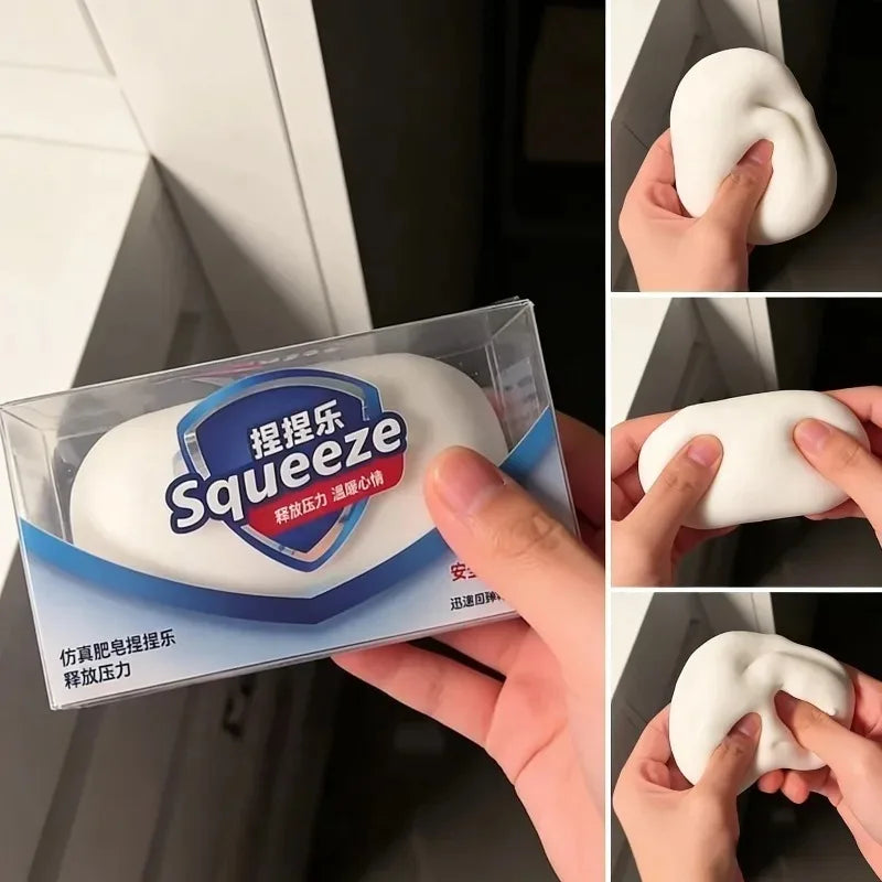 ASMR simulated soap ball squishy stress ball, soft cute realistic filled soft glue toy, prank soap stress relief toy, gift