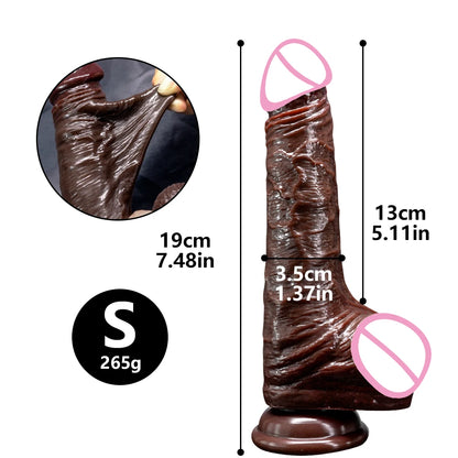Sliding Foreskin G Spot Stimulate Realistic Simulation Dildo Soft Silicone Penis Huge Dick Suction Cup Sex Toy For Women Men