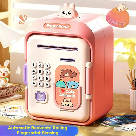 Electronic Piggy Bank Children's Cash Box Password Safe Smart Fingerprint Piggy Bank Automatic Banking Children's Gift Money Box