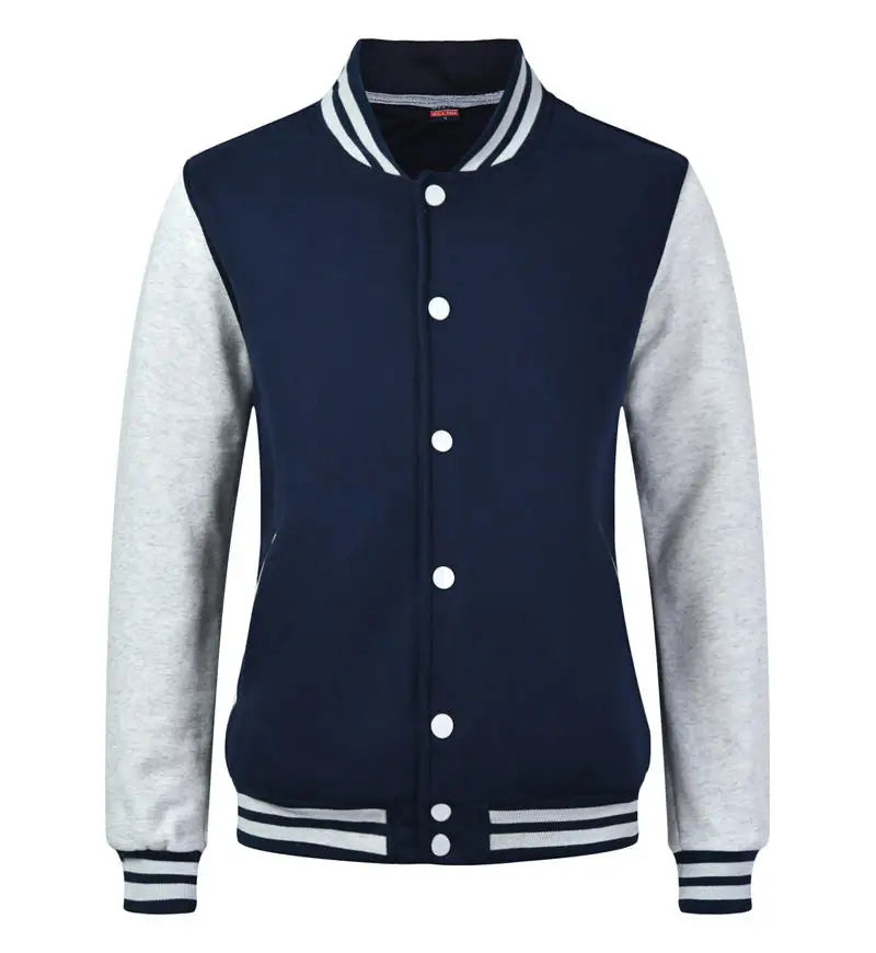 Winter Fashion Button-down Versatile Multi-color Street Style Baseball Jacket Custom Printing Company Logo Men's Bomber Jacket