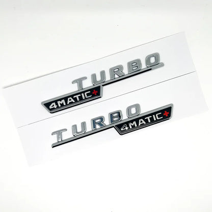 3D ABS Glossy Black Car Fender Badge Turbo 4MATIC Sticker Rear Trunk AMG Emblem A45 Logo For Mercedes Benz A 45 AMG W176 W177