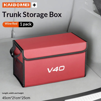 Car trunk foldable storage box suitable for Volvo V40 multifunctional storage bag large capacity storage box