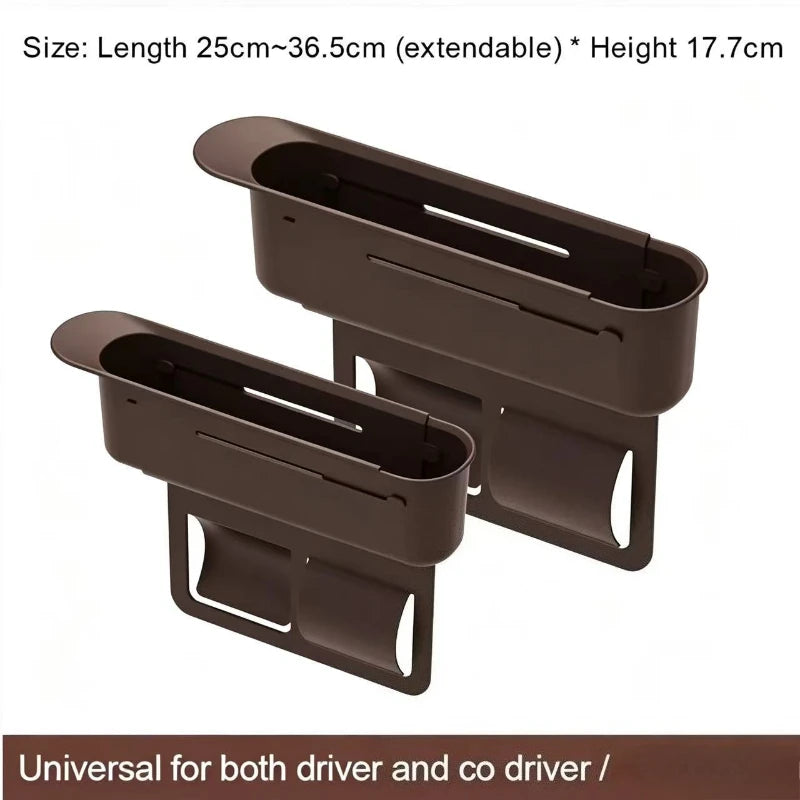 2PC Adjustment Car Seat Gap Storage Box Universal Auto Slot Organizer For Driver Pessenger Phone Key Pocket Interior Accessorie