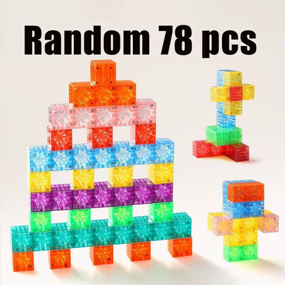 DIY Magnetic Building Blocks Transparent Square Toy Colorful Cubes Toy Construction Toy Assembly Toy for Children DIY Toys Gift