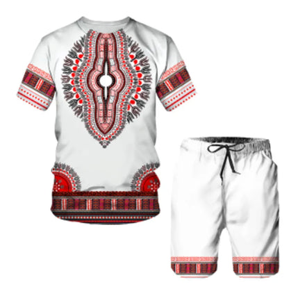 Thai Shirt African Drum Performance Clothes Men's Ethnic Fashion Thin Polyester Casual Wear for Drumming Events
