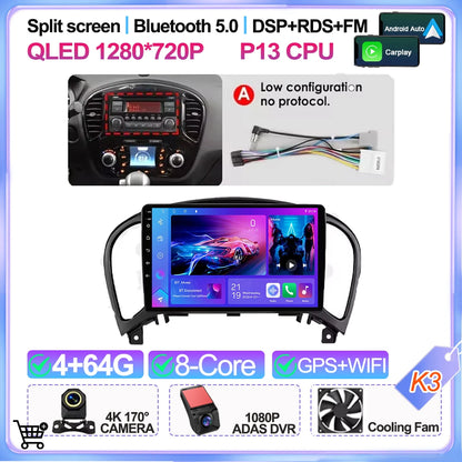 For Nissan Juke Yf15 2010 2011 2012 2013 2014 Carplay Auto 5g+wifi Gps Car Radio Navigation Multimedia Video Player Stereo Bt