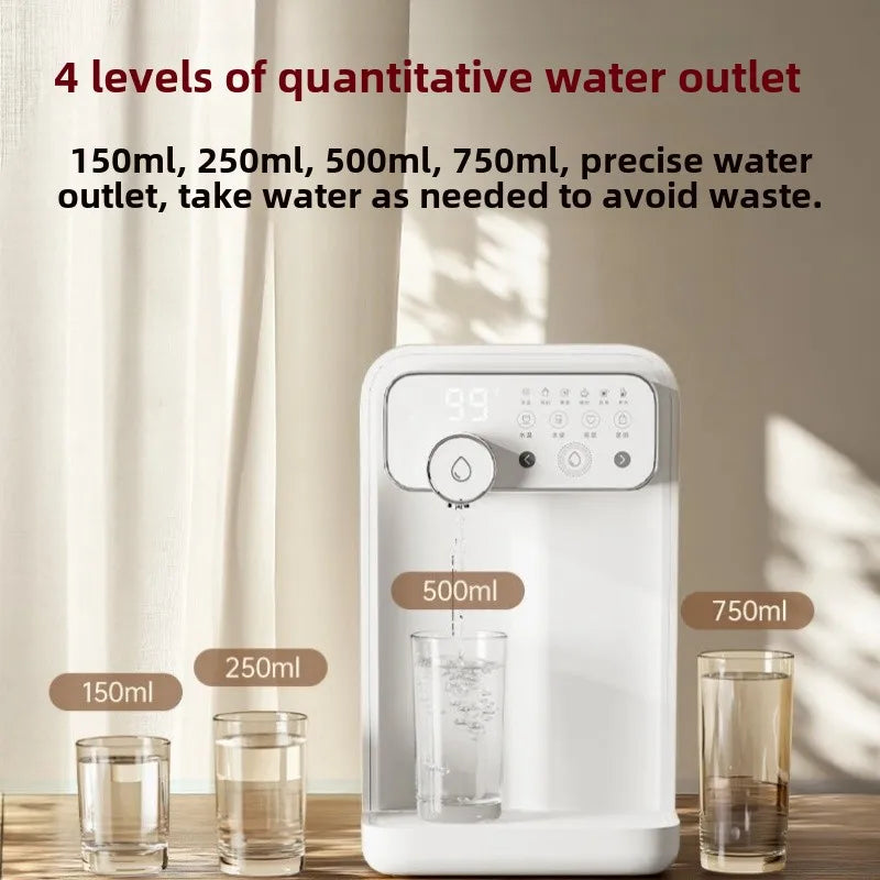 220V 6-stage Temperature Adjustable Touch Screen Instant Hot Water Dispenser for Desktop Use,3.5L Antibacterial Water Tank