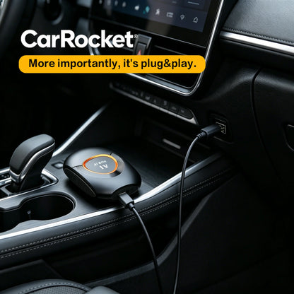 CarRocket Wireless CarPlay AI Box Plug And Play Android 15 Netflix YouTube Car Multimedia Video Box for Cars with Wired CarPlay