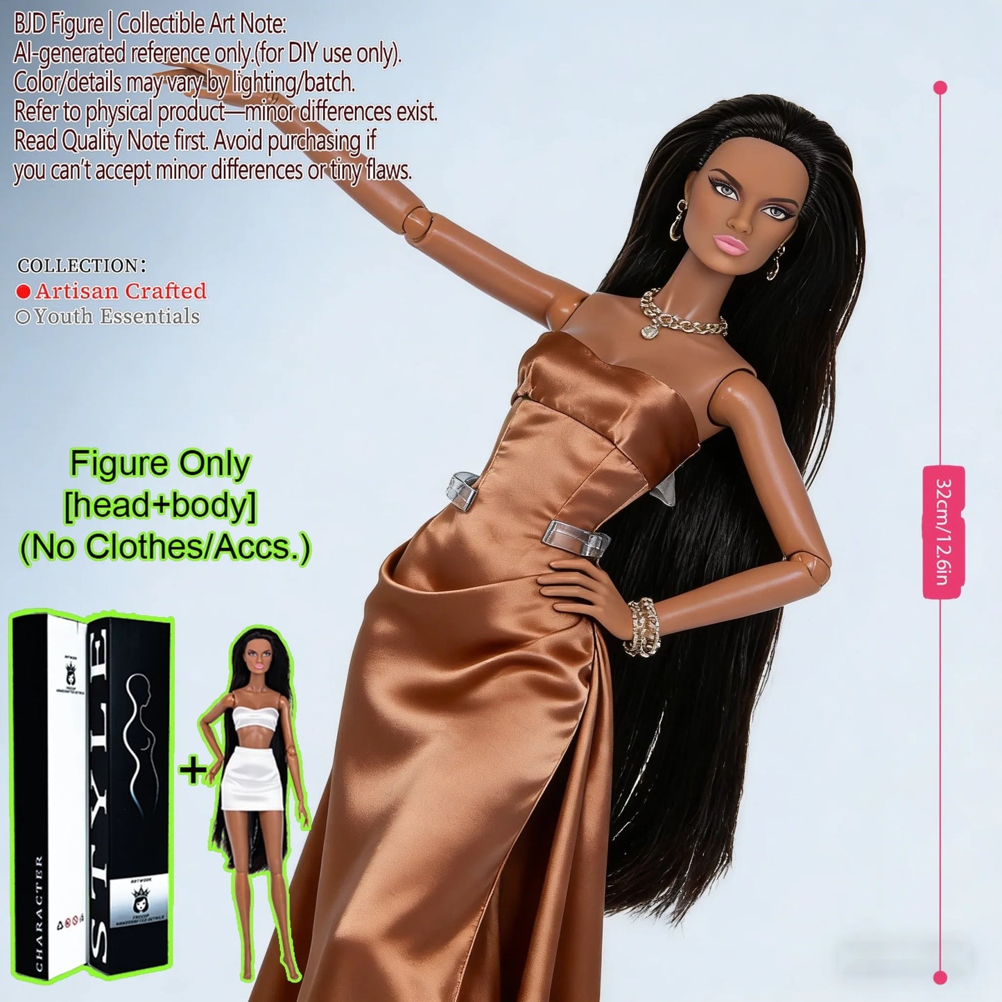 BJD MJD 1/6 Realistic Supermodel Doll 12.6 Inch Ball Jointed Articulated Posable Collectible NoClothes