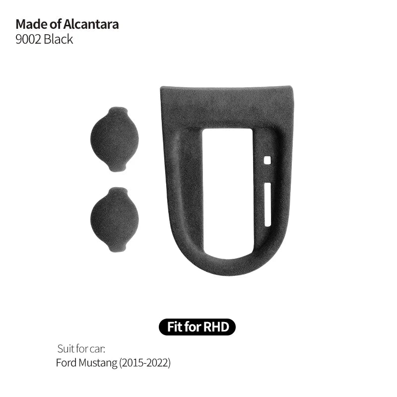 Made of Alcantara For Mustang Car Center Console Gear Shift Panel Trim Sticker and Gear Shift Boot Cover Interior Accessories