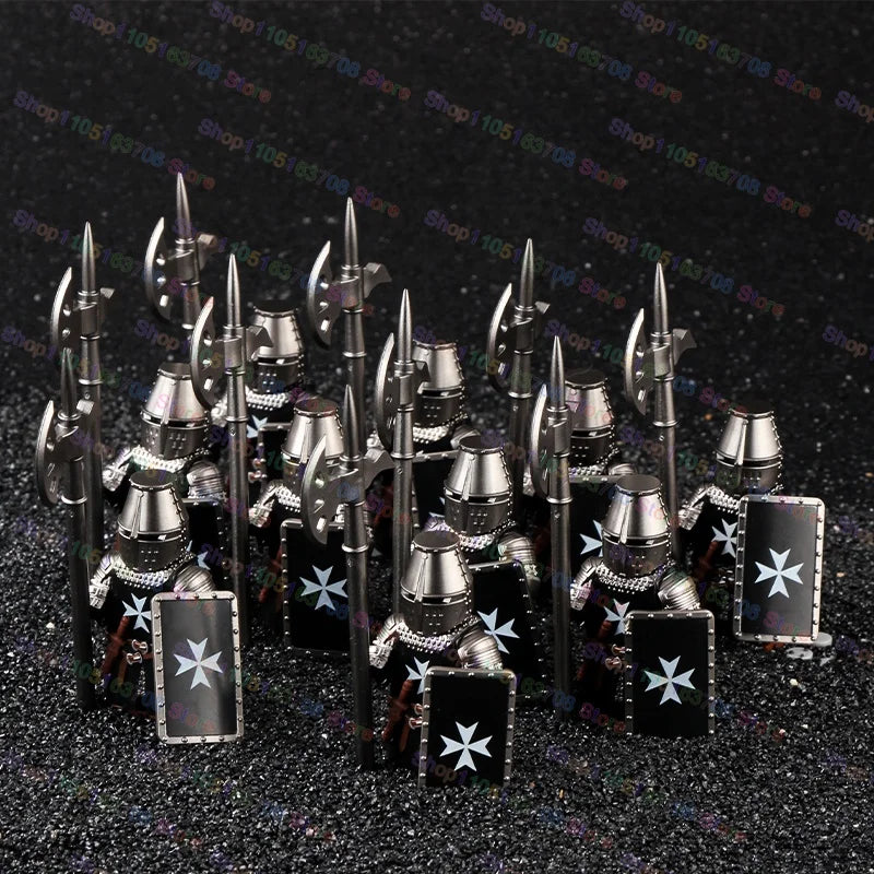 Medieval Knights Building Blocks Warrior Soldiers Crusaders Hospital Teutonic Knight Legion Figures Block Toys Accessories