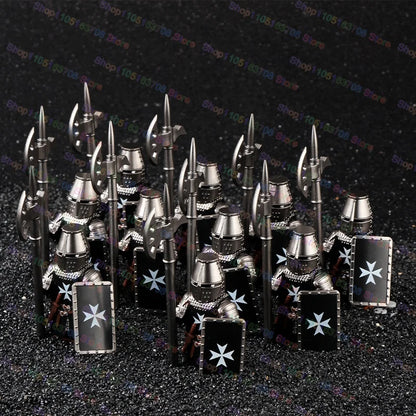 Medieval Knights Building Blocks Warrior Soldiers Crusaders Hospital Teutonic Knight Legion Figures Block Toys Accessories
