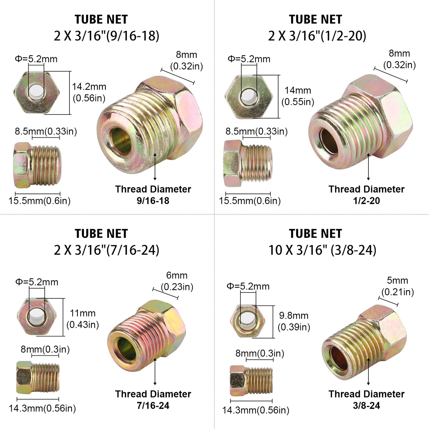 25Ft 7.62m 3/16" OD Roll Tube Coil Brake Line Pipe Tube House Repair Kit With 16PCS Tube Nuts Double Flaring Tool Tubing Cutter
