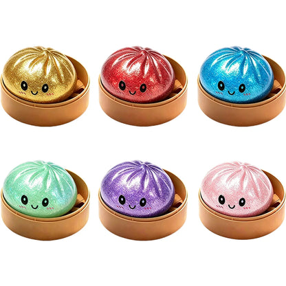 2026Glitter Dumpling Glitter Dumpling Squishy with Box Dumplings Sensory Squeeze Toy for Stress Relief