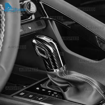 For Hyundai Elantra N/Veloster N/Kona N/i20 N/i30 N 2021-2024 2025 Tucson N Line 2022-2023 Dry Carbon Fiber Car Gear Knob Trim
