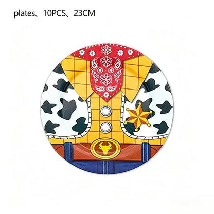 Toy Stories Theme Birthday Party DIY Decoration Toy Inspire Backdrop Hot Anime Cartoon Paper Plate Cup Birthday Party Supplies