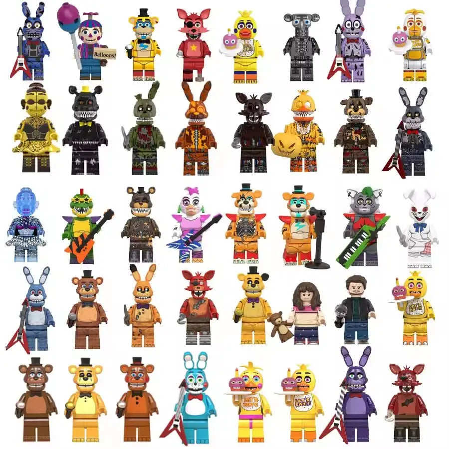 NEW FNAF Nights Game Figure Mini Figures Building BlocksSkeleton Thriller Toys gift kids toys mould king