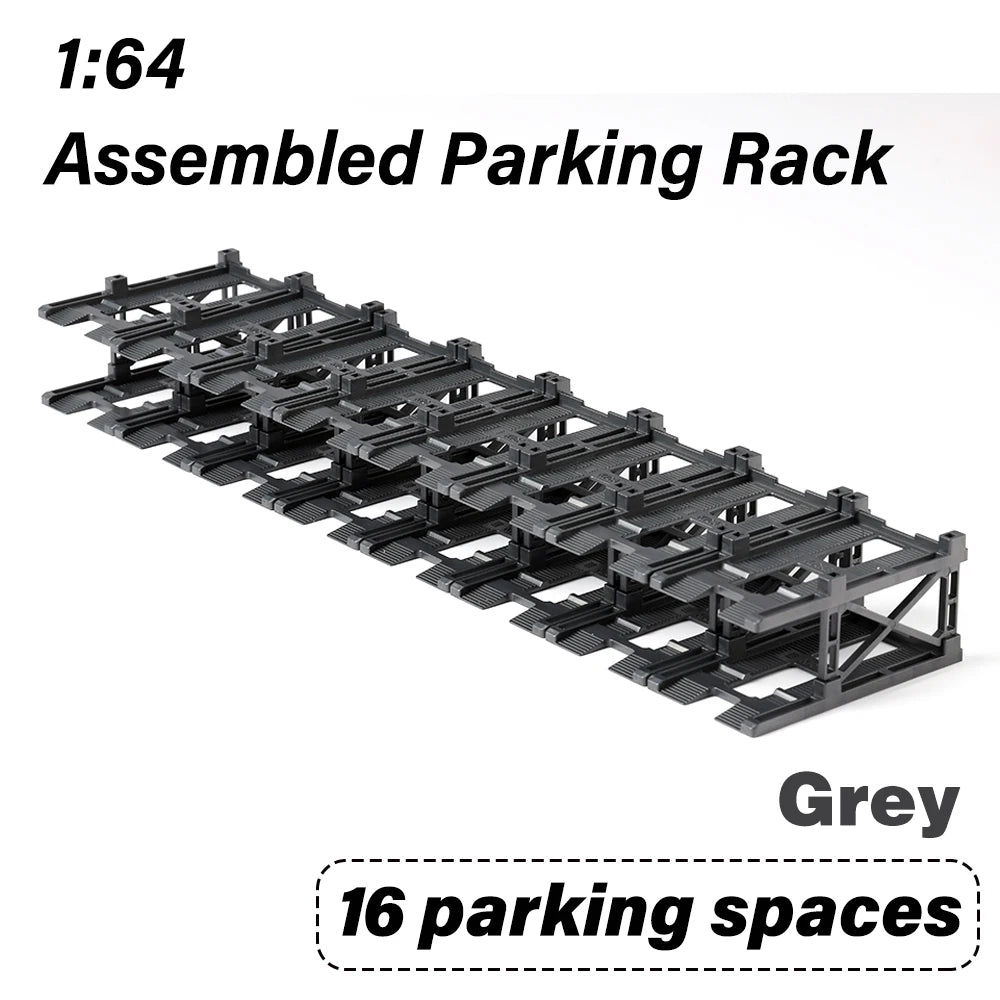 KicarMod 1/64 Diecast Model Car Manual Assembly of 3D Parking Building Multi-Layer Structure with Free Combination Display Car
