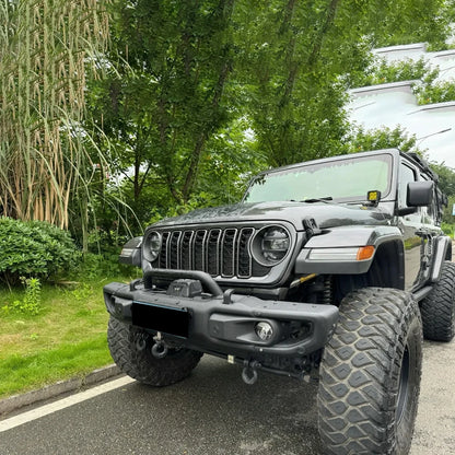 For Jeep Wrangler JK JKU 2007 2008 2009 2010 2011 2012 2013 2014 2015 2016 2017 Lantsun J400 2024 Style Front Bumper Mesh Grille