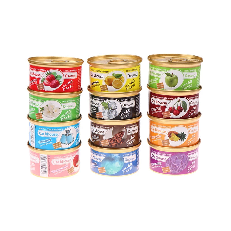 Creative Car Aromatherapy Wooden Blocks Canned Deodorizing Fiber Air Freshener Coffee Fruits Flavor Interior Deodorant Supplies