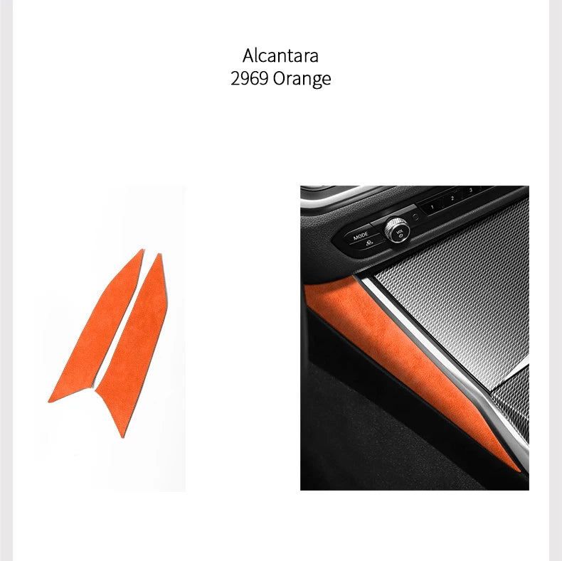 For BMW 2er Two-Door G42 3er i3 G20 G28 4er i4 G23 Center Console Side Trim Sticker Car Interior Accessories Made of Alcantara