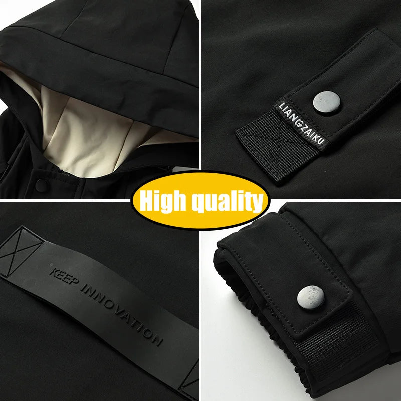Men's Jackets Hooded Patchwork Coat Spring Fashion Casual Outerwear Women Autumn Outdoor Couple Clothes Loose Coats Streetwear