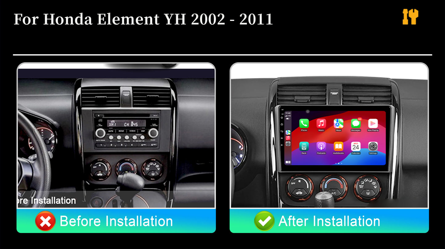10" For Honda Element YH 2002-2011 Car Multimedia Radio Android 16 System BT Carplay Android Auto 2K QLED Screen 4G GPS 5G WIFI