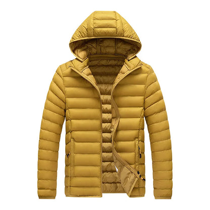 8XL Men's autumn and winter waterproof down jacket, jacket, overcoat, net, hooded casual wear, outdoor wear, hat clothing, men's