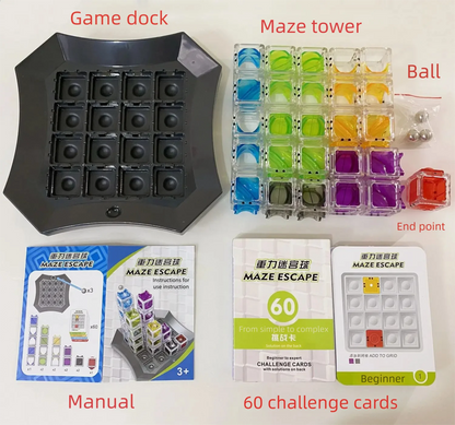 Stereoscopic Gravity Color Space 3D Maze Escape Ball Thinking Toy Three-dimensional Ball Game Children's Puzzle Focus Training