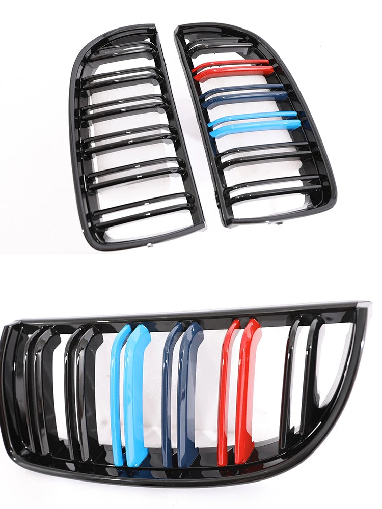 Carbon Fiber Chrome M Color Chrome Gloss Matte Black Grille Kidney Grill For BMW 3 Series E90 E91 Pre-Facelift 2005-2008 320 330