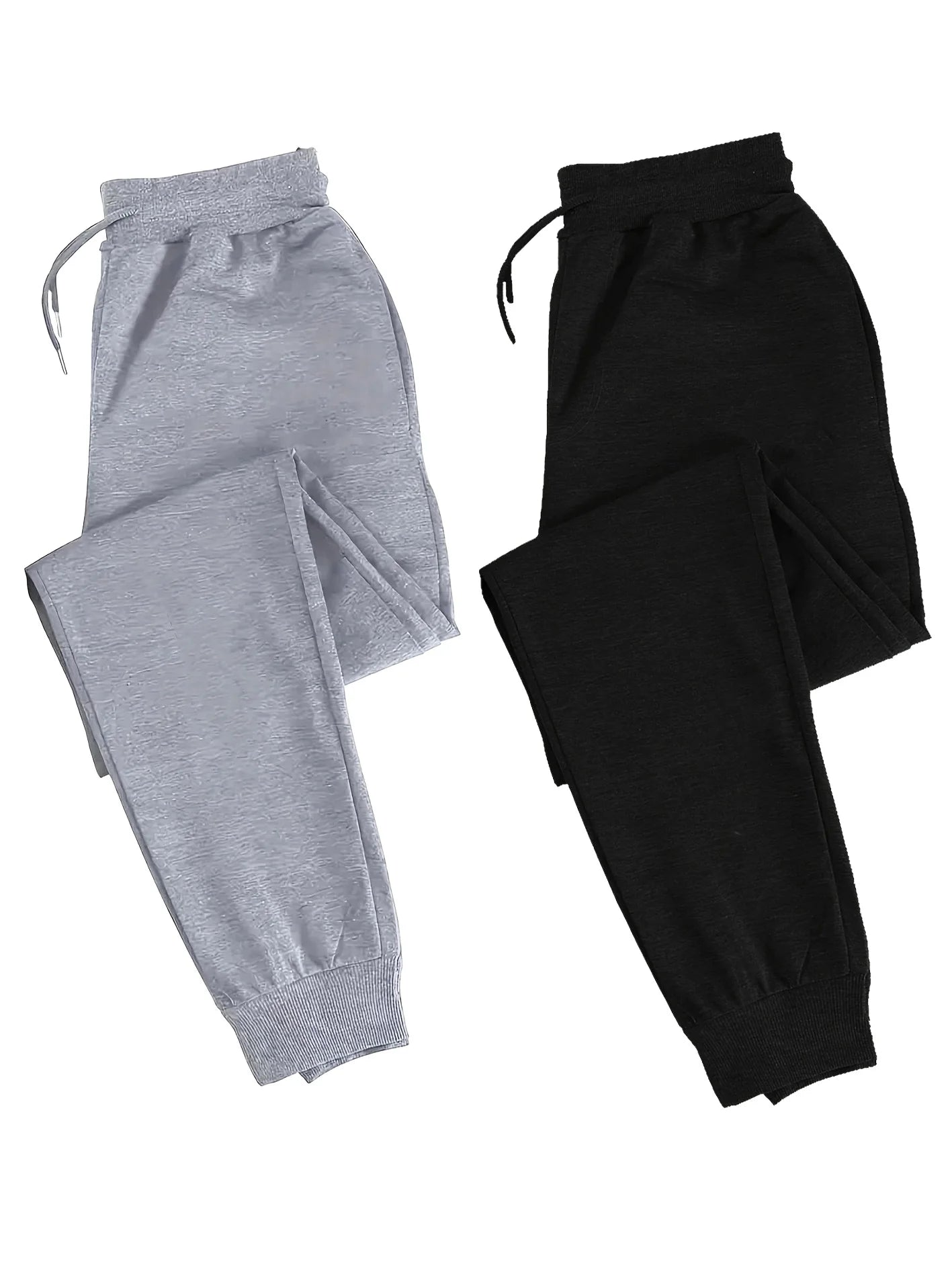 Men's two-piece casual sporty jogger pants, loose-fit sweatpants, wrinkle-resistant and shape-retaining, suitable for running,