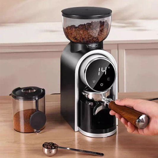 110V/220V Coffee bean grinde,Adjustable roughness,Electric Italian coffee grinder,Smart screen, with Italian stand