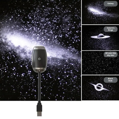LED Starry Car Ambient Light USB Adjustable Focus Saturn Galaxy Large Range Projection Romantic Party Interior Decor Light