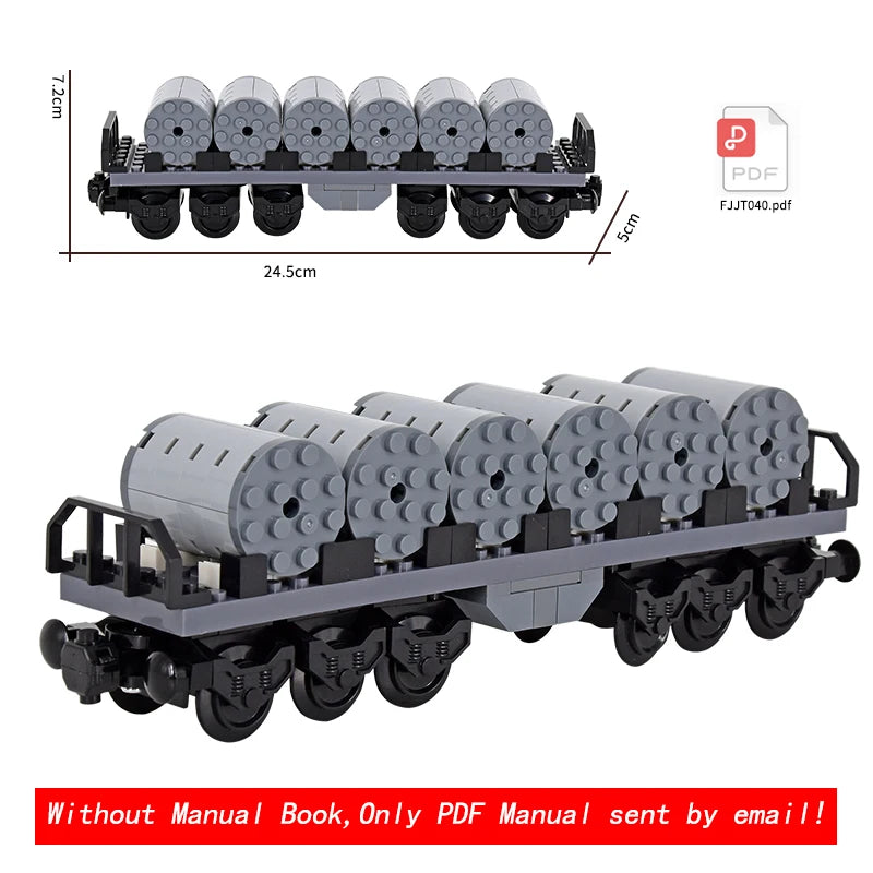 26cm Retro Double-Deck Passenger Train Car Building Blocks Model Green Gray Classic Train Display Toy for Hobbyists