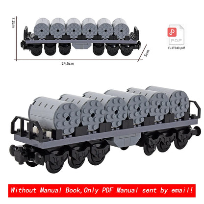 26cm Retro Double-Deck Passenger Train Car Building Blocks Model Green Gray Classic Train Display Toy for Hobbyists