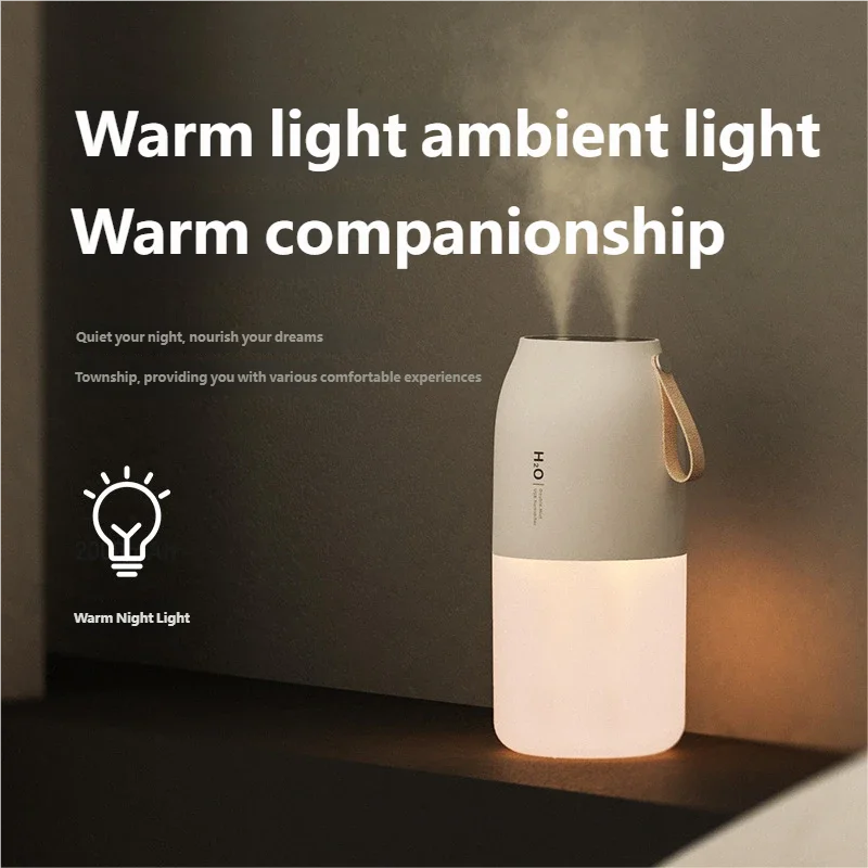 Wireless Rechargeable Air Humidifier Dual Nozzle Cold Fog With Led Night Light Mini Office Car Home Birthday Gifts For Family