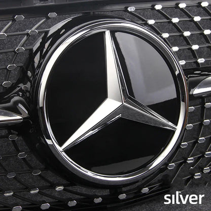 Car Front Grille Emblem Star Badge  Logo Chrome black Silver 3D Mirror Mercedes Benz Amg W205 W204 W253 W213 W206 W166 gle glc
