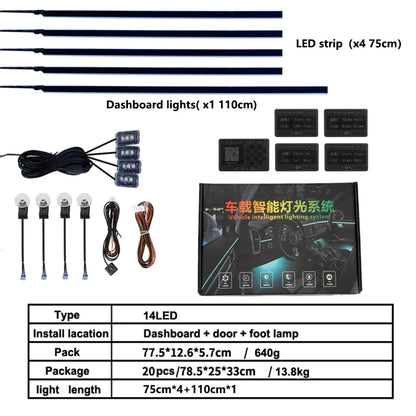 car interior accessories car interior ambient rgb light bar controller Footlight Door lights horn light led lamp for storage