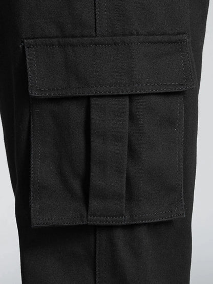 Men's Autumn Winter Workwear Casual Trousers Straight Loose Multi-Pocket Trendy Brand Long Pants Fashionable