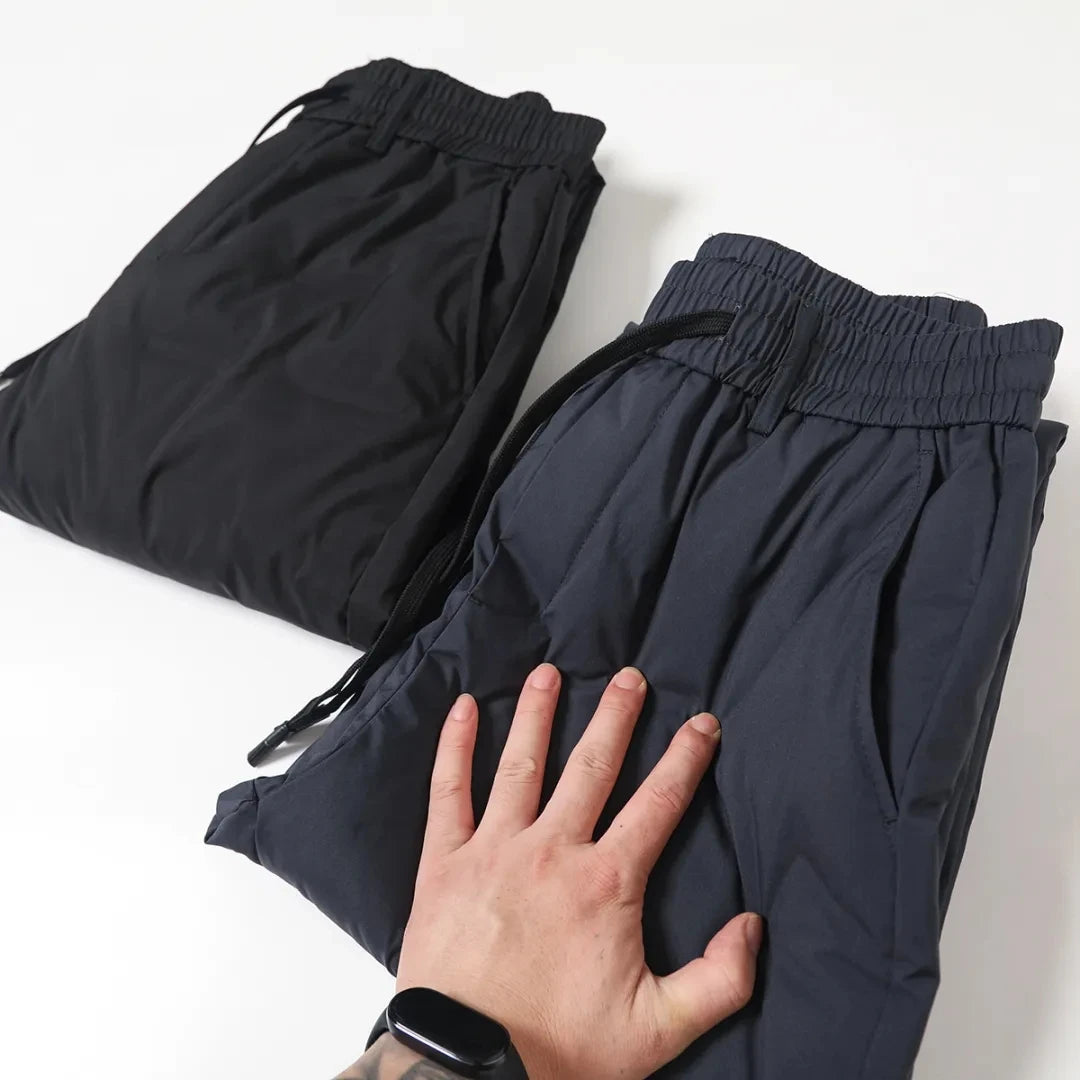Thick Men's down Pants Winter Windproof Warm Water-Resistant Casual Duck down Straight Leg Long Trousers Youth Fashion